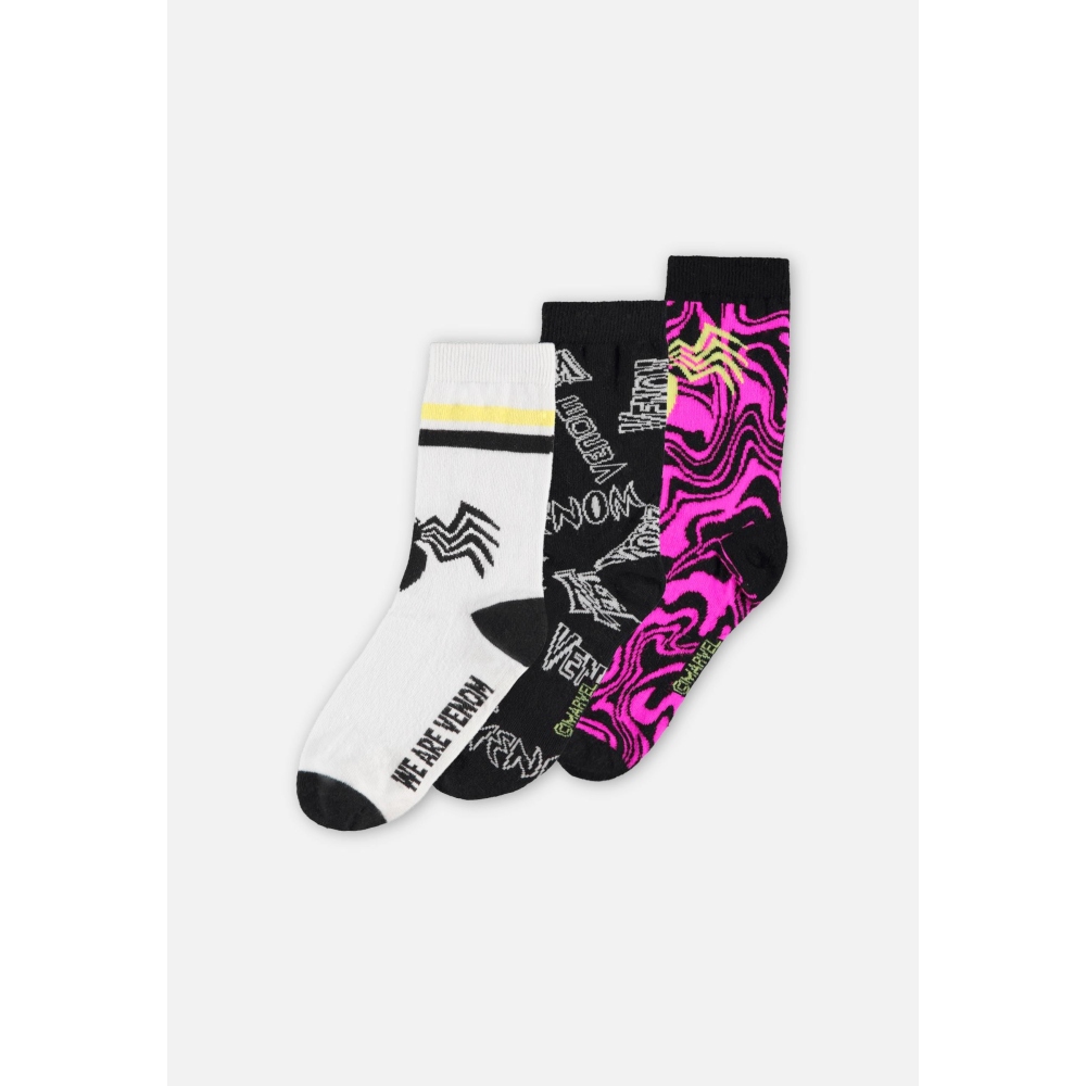 Marvel Venom - We Are Venom Socken Kinder - Satz von 3 Paaren - Mehrfarben